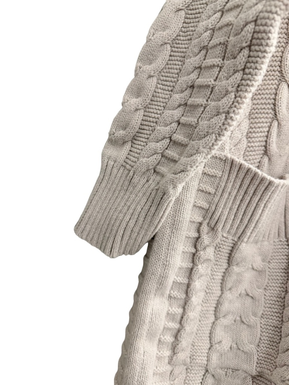 Kinross Cable Knit Oversized Open Front Cardigan Duster Cream Size Small - Picture 4 of 8